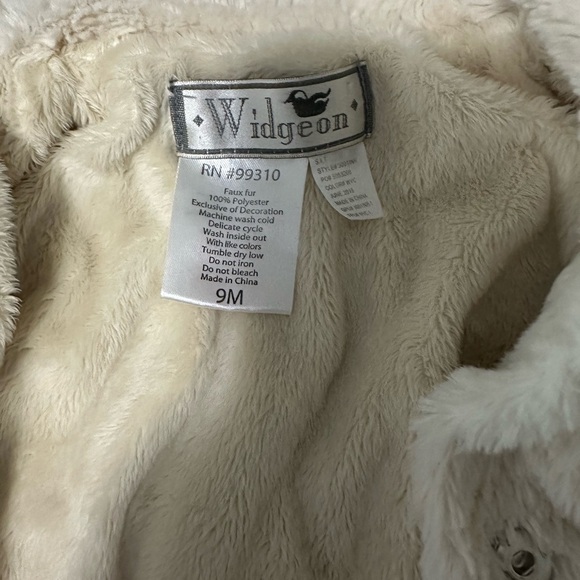 Girl Faux Fur Coat with Bow - Picture 3 of 4